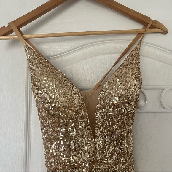 Nina Couture Gold Prom Dress - Picture 7 of 14